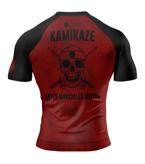 Black and Red Kamikaze MMA Rash Guard - Image 2