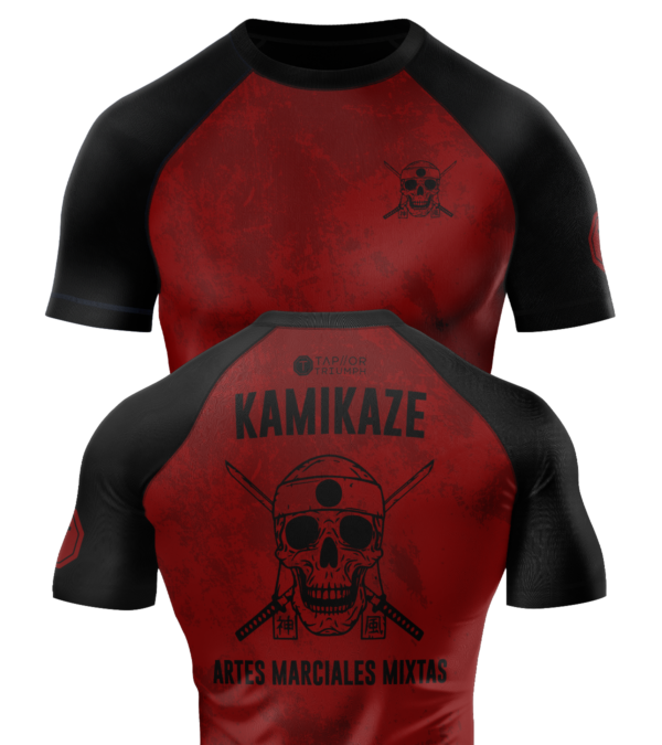 Black and Red Kamikaze MMA Rash Guard