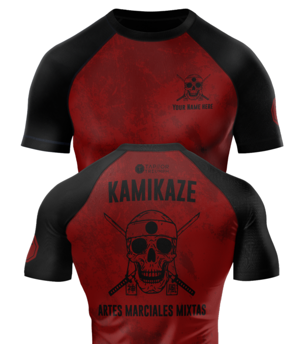 Black and Red Kamikaze MMA Rash Guard - Image 4